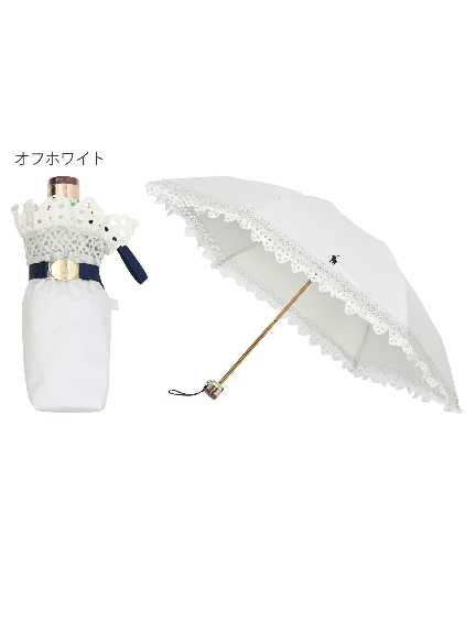 【日傘】ポロ ラルフ ローレン (POLO RALPH LAUREN)エンブフリル 折りたたみ傘 無地 ワンポイント遮光 遮熱 UV 晴雨兼用