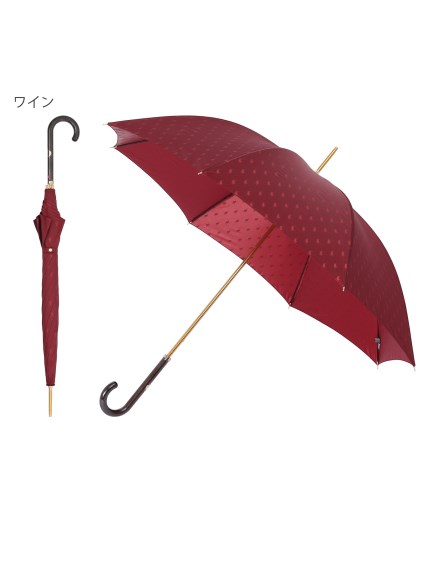 【雨傘】ポロ ラルフ ローレン (POLO RALPH LAUREN)  ロゴ ジャカード 長傘 【公式ムーンバット】レディース  日本製 グラスファイバー（雨傘/長傘）の詳細画像