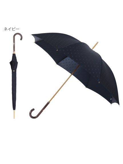 【雨傘】ポロ ラルフ ローレン (POLO RALPH LAUREN)  ロゴ ジャカード 長傘 【公式ムーンバット】レディース  日本製 グラスファイバー（雨傘/長傘）の詳細画像