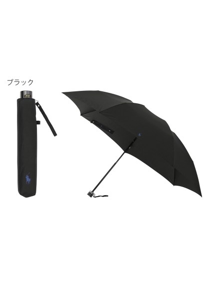 【雨傘】ポロ ラルフ ローレン (POLO RALPH LAUREN)ワンポイント ロゴ 無地 紳士折りたたみ傘 【公式ムーンバット】メンズ 軽量