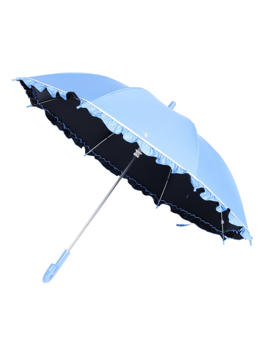 【日傘】ポロ ラルフ ローレン(POLO RALPH LAUREN) 晴雨兼用 一級遮光 UV フリル ロゴ入り 子供用長傘 【公式ムーン