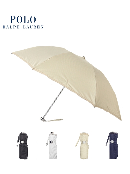 【日傘】 ポロ ラルフ ローレン(POLO RALPH LAUREN) ボーダー 折りたたみ傘 【公式ムーンバット】 レディース UV 晴雨兼用 軽量  遮熱 遮光 フワクール