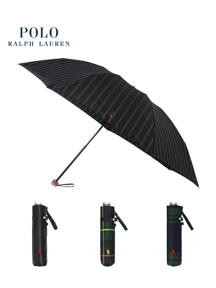 【雨傘】ポロ ラルフ ローレン(POLO RALPH LAUREN) チェック 折りたたみ傘 メンズ 先染めチェック ツイル生地 ロゴワンポイント
