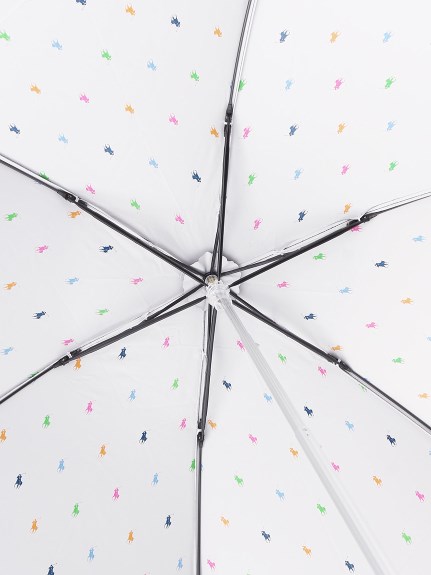 【日傘】ポロ ラルフ ローレン (POLO RALPH LAUREN)ポロポニー ロゴ 裏ポロマークカラー折りたたみ【公式ムーンバット】 雨の日OK 軽量 一級遮光 遮熱 UV（日傘/折りたたみ傘）の詳細画像
