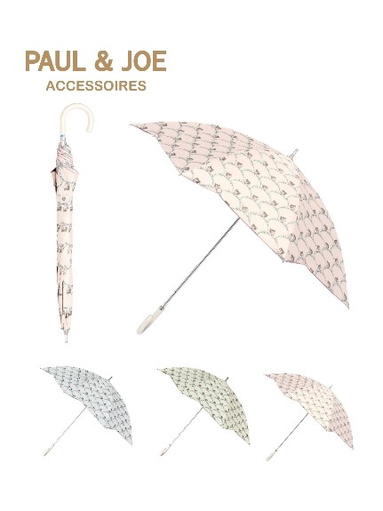 PAUL＆JOE ACCESSOIRES (ポールアンドジョー アクセソワ) タイムレスキャット スカラ刺繍 猫柄長傘
