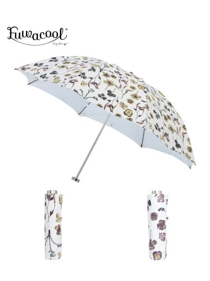 Fuwacool (フワクール) ホワイト カラープリント 折りたたみ傘
