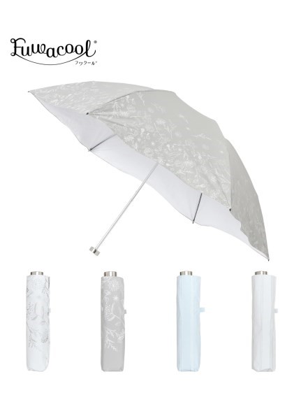 Fuwacool (フワクール) ホワイト グリッタープリント 折りたたみ傘