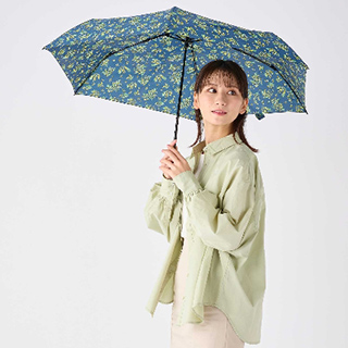 urawaza/【3秒で折りたためる 雨傘】urawaza(ウラワザ) slim 55cmUV ミモザガーデン UV加工/折りたたみ傘