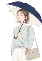 遮熱タイプの日傘をさす女性のイラスト