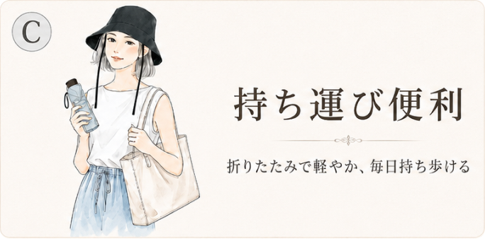 持ち運び便利