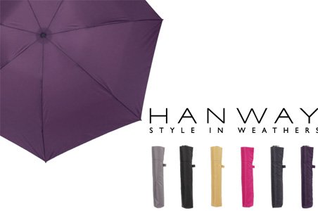【雨傘】 ハンウェイ（HANWAY ）×グローブライド社コラボ 軽量無地 折りたたみ傘の写真